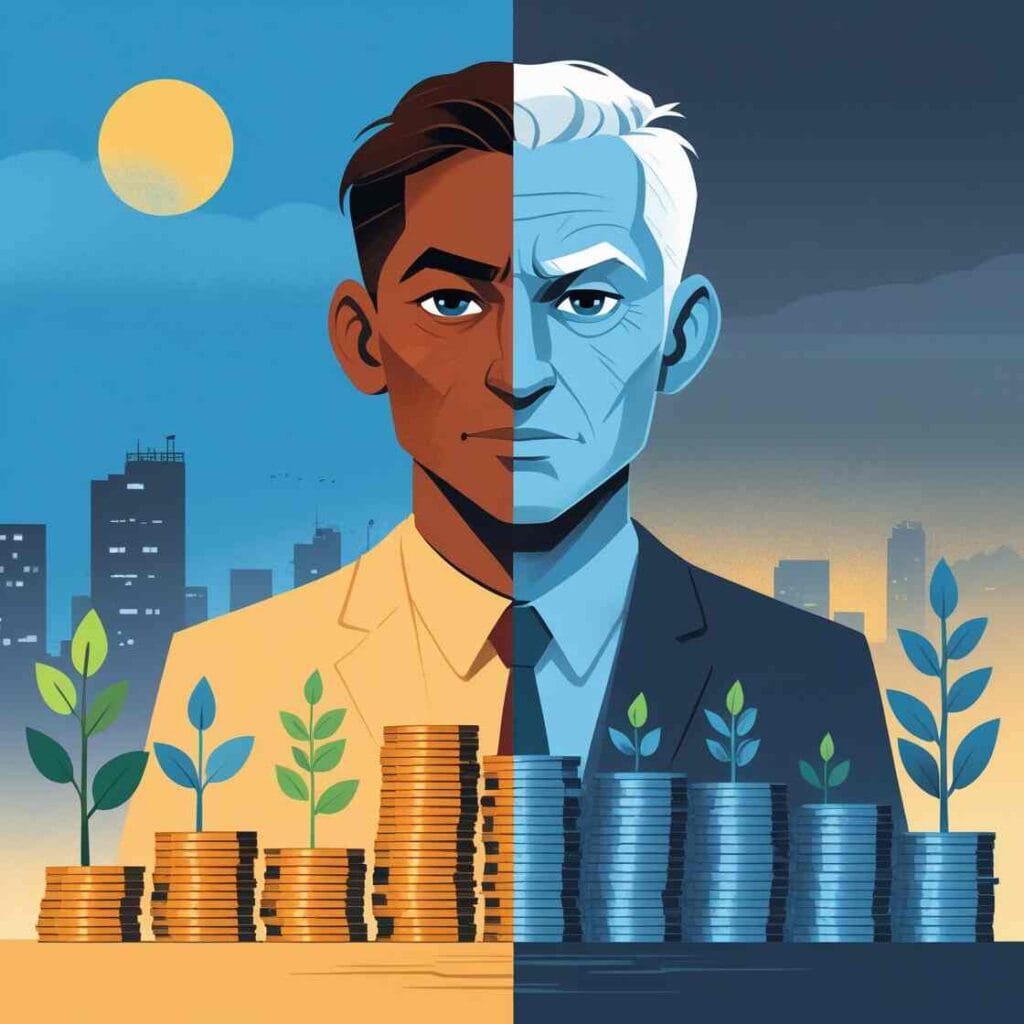 Comparison of retirement savings for early vs. late starters using compounding.; Benefit of early investmet