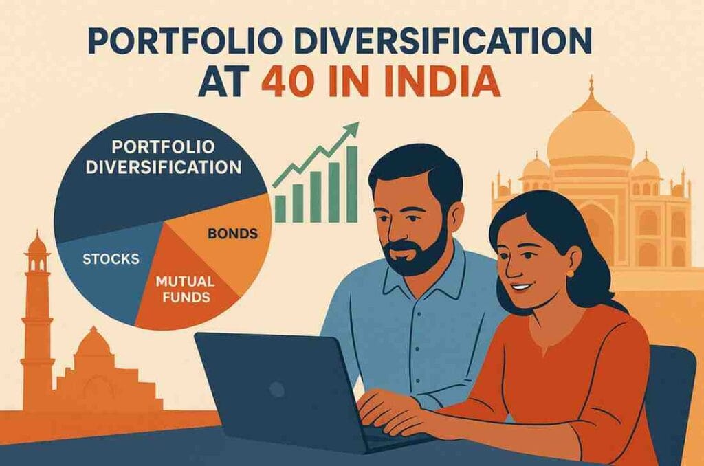  #Portfolio diversification at 40 in India, #Diversifying investment portfolio at 40, #SIPs for portfolio rebuild, #financial security turning 40. 