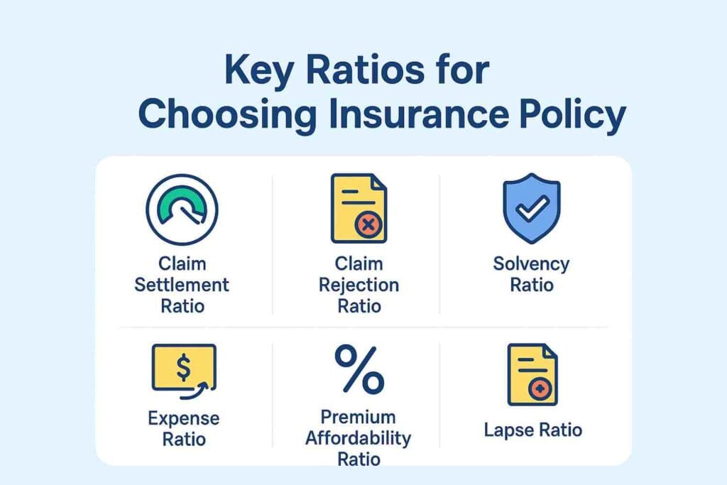 #key ratios for choosing insurance policy, #insurance ratios before buying policy, #important insurance ratios, #financial ratios to check in insurance, #insurance buying checklist, #insurance premium affordability ratio, #insurance claim settlement ratio.