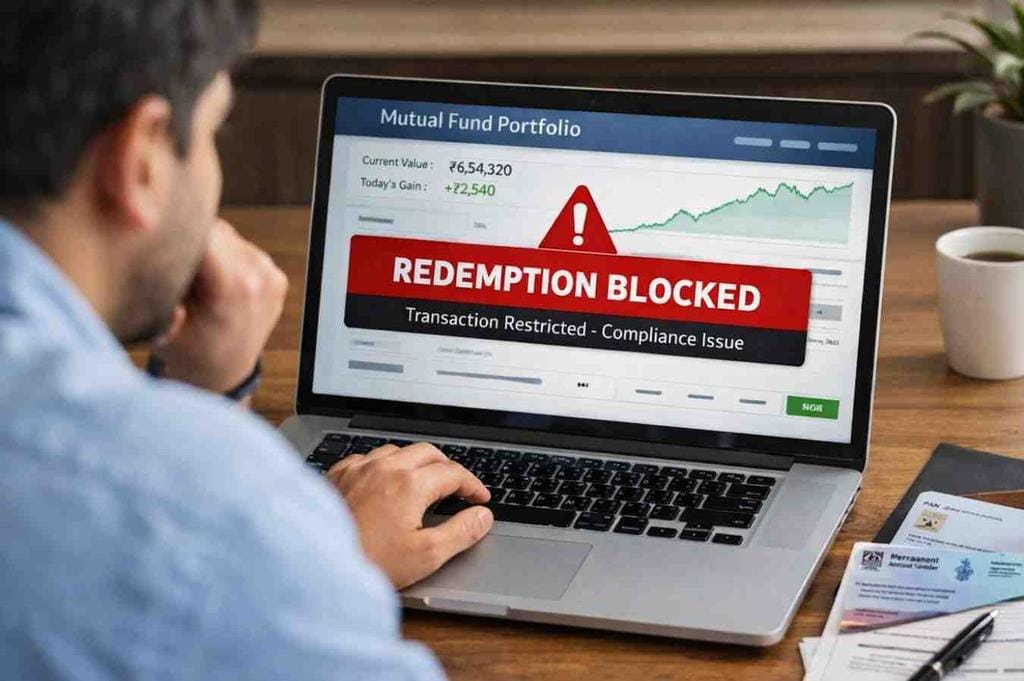 mutual fund folio freeze in India preventing redemption due to KYC or compliance issues