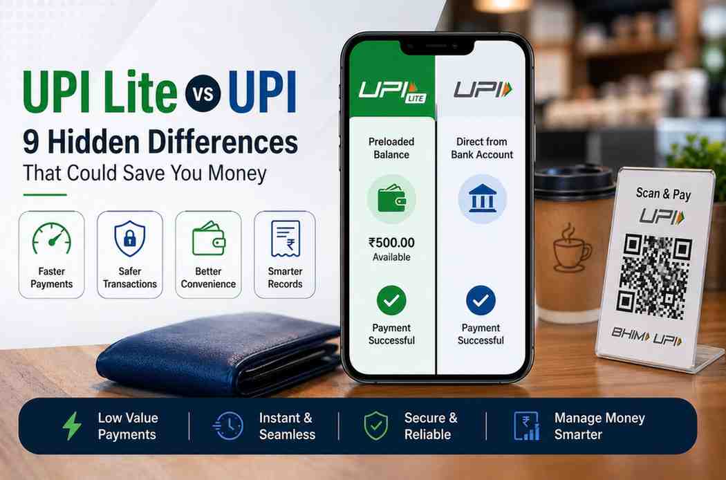 UPI Lite vs UPI comparison showing digital payment options and hidden differences that could save users money in India